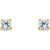 14K Yellow 2.5 mm Natural White Sapphire Stud Earrings